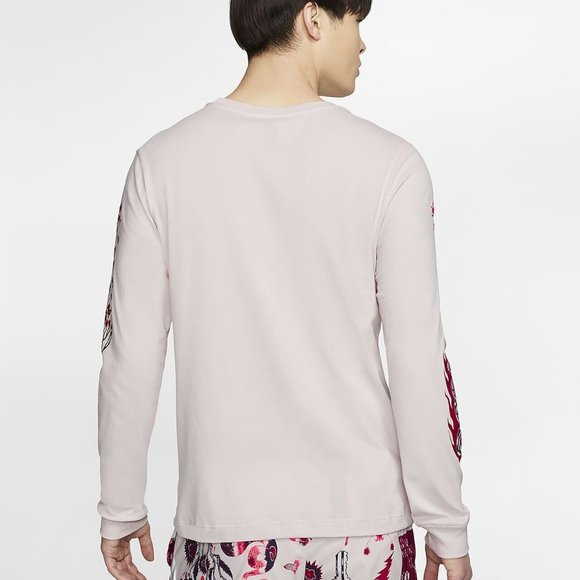 The NIKE TEE men's XL running long sleeve Dri-Fit shirt pink graphic print logo - Picture 9 of 12